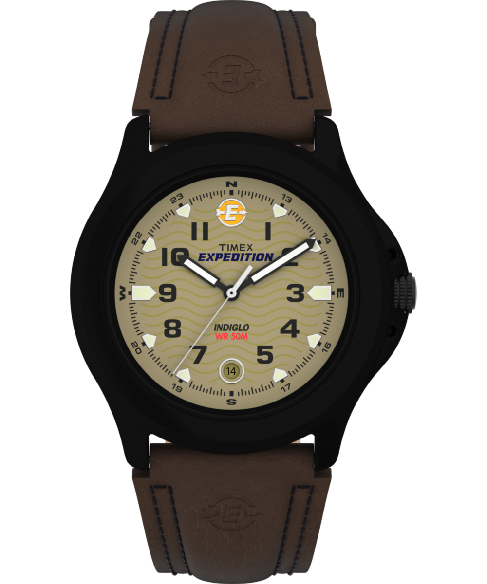 Expedition Metal Field 40mm Leather Strap Watch