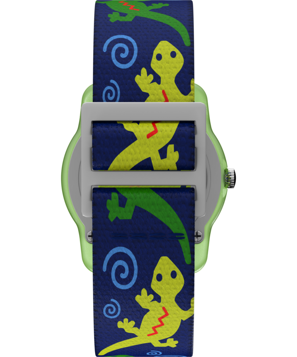 TIMEX TIME MACHINES® 29mm Green Gecko Elastic Fabric Kids Watch