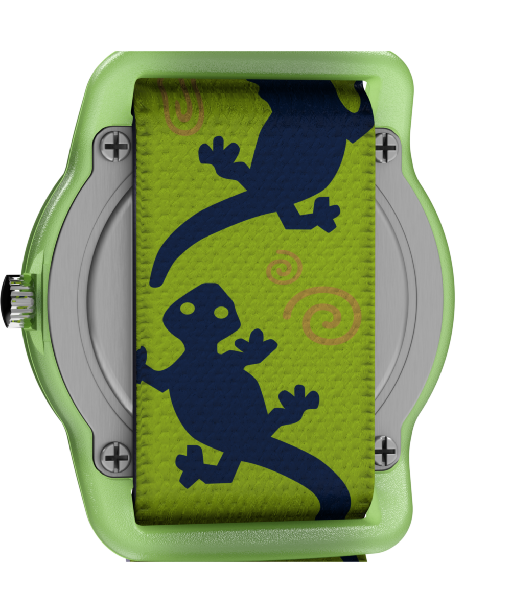 TIMEX TIME MACHINES® 29mm Green Gecko Elastic Fabric Kids Watch