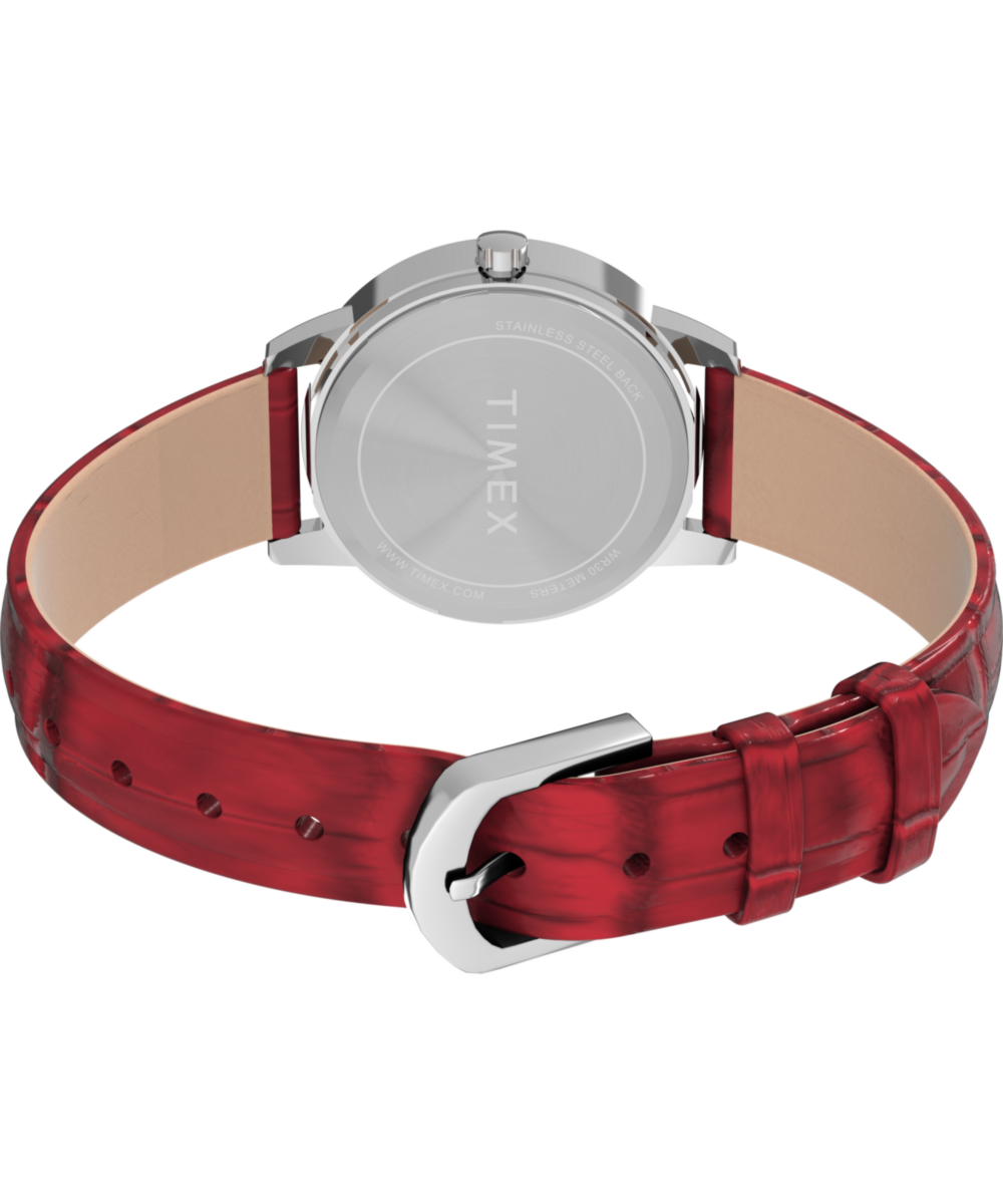 Easy Reader® 30mm Leather Strap Watch