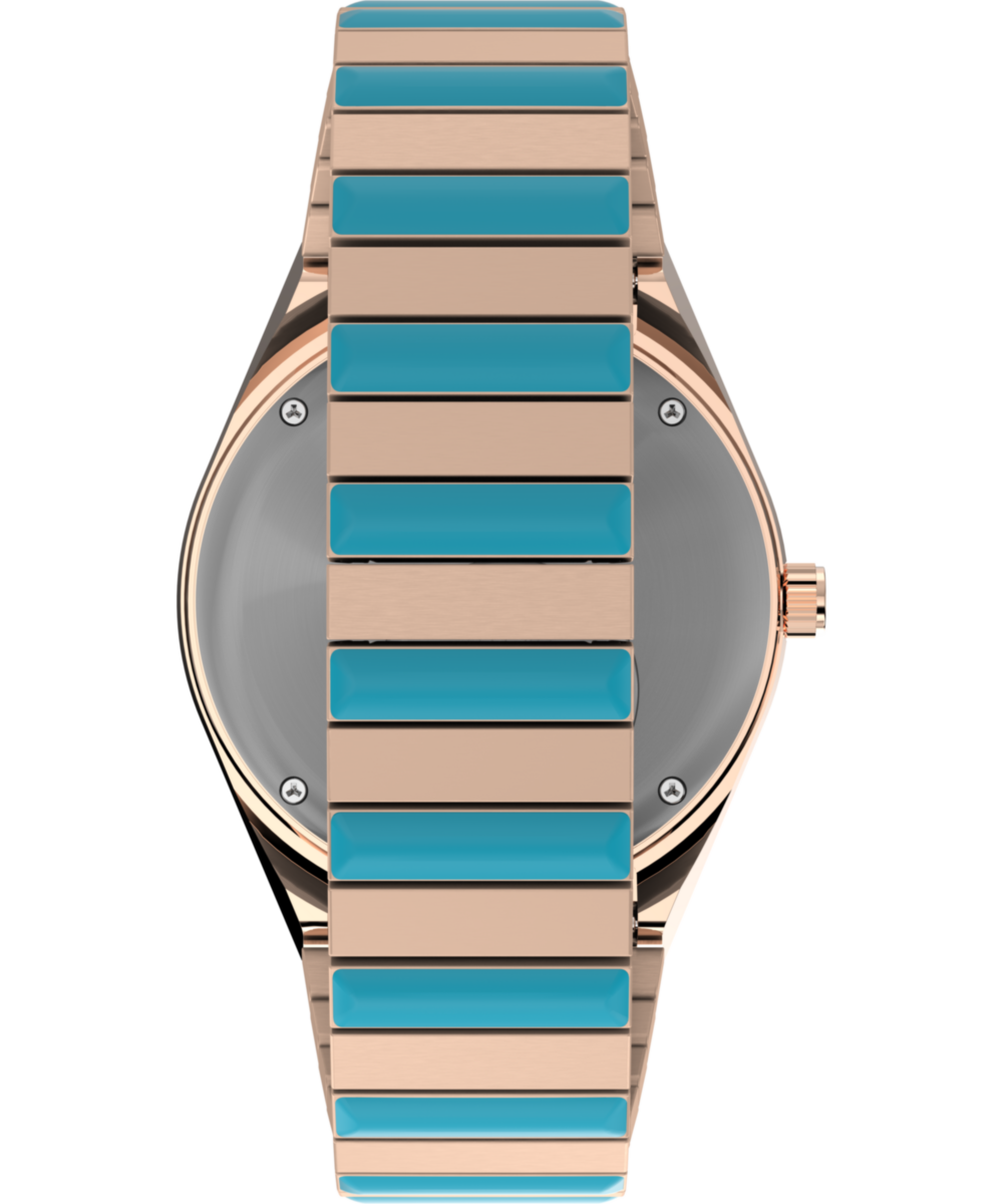 Q Timex Malibu 36mm Stainless Steel Expansion Band Watch