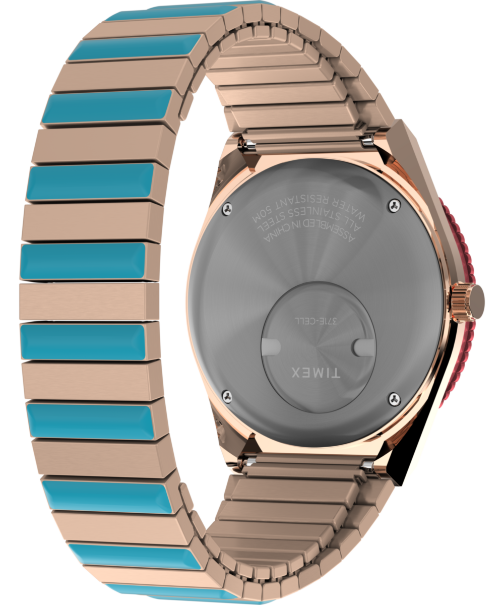 Q Timex Malibu 36mm Stainless Steel Expansion Band Watch