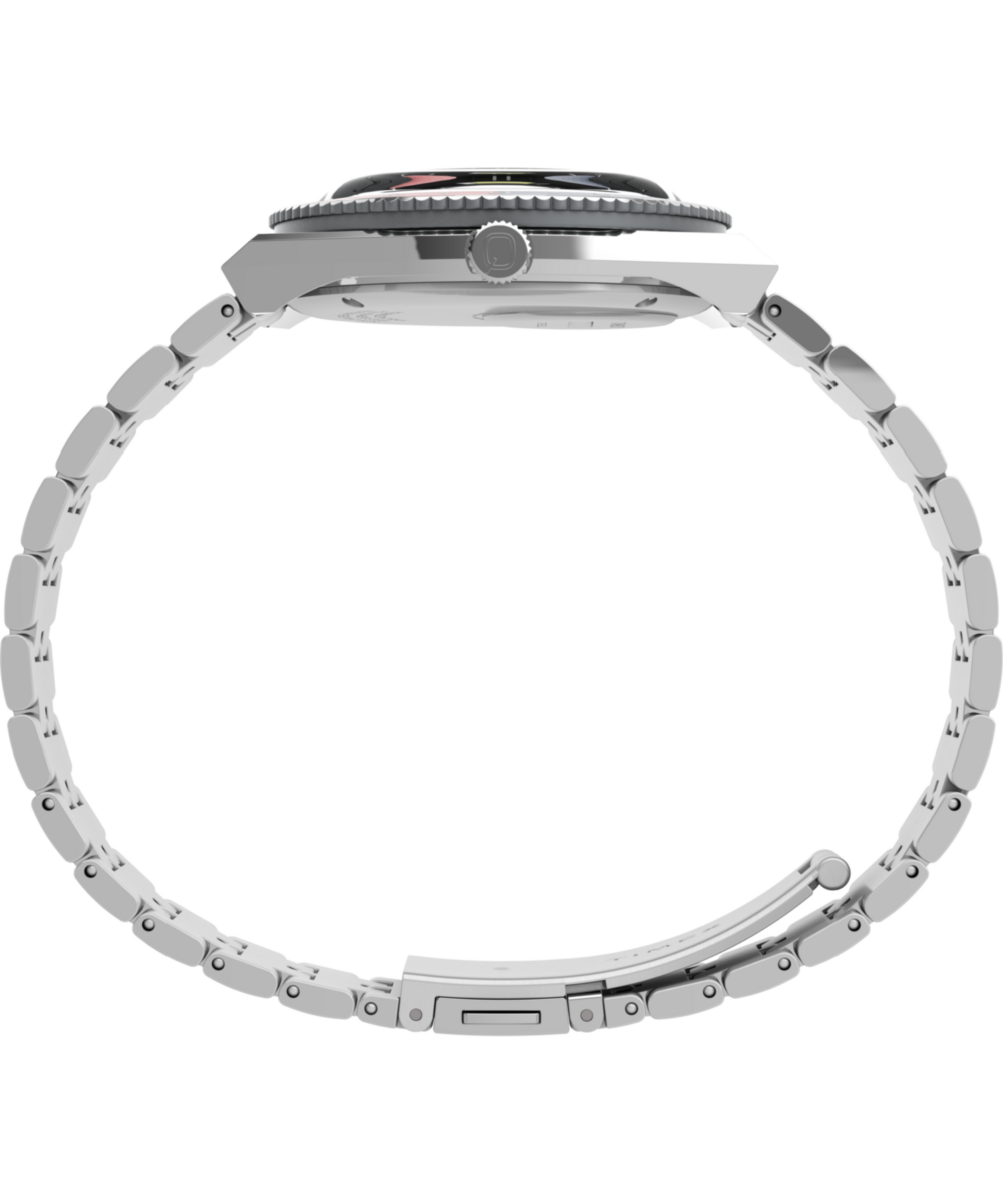 Q Timex GMT 38mm Stainless Steel Bracelet Watch