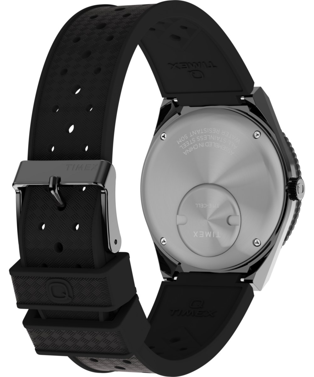 Q Timex GMT 38mm Synthetic Rubber Strap Watch