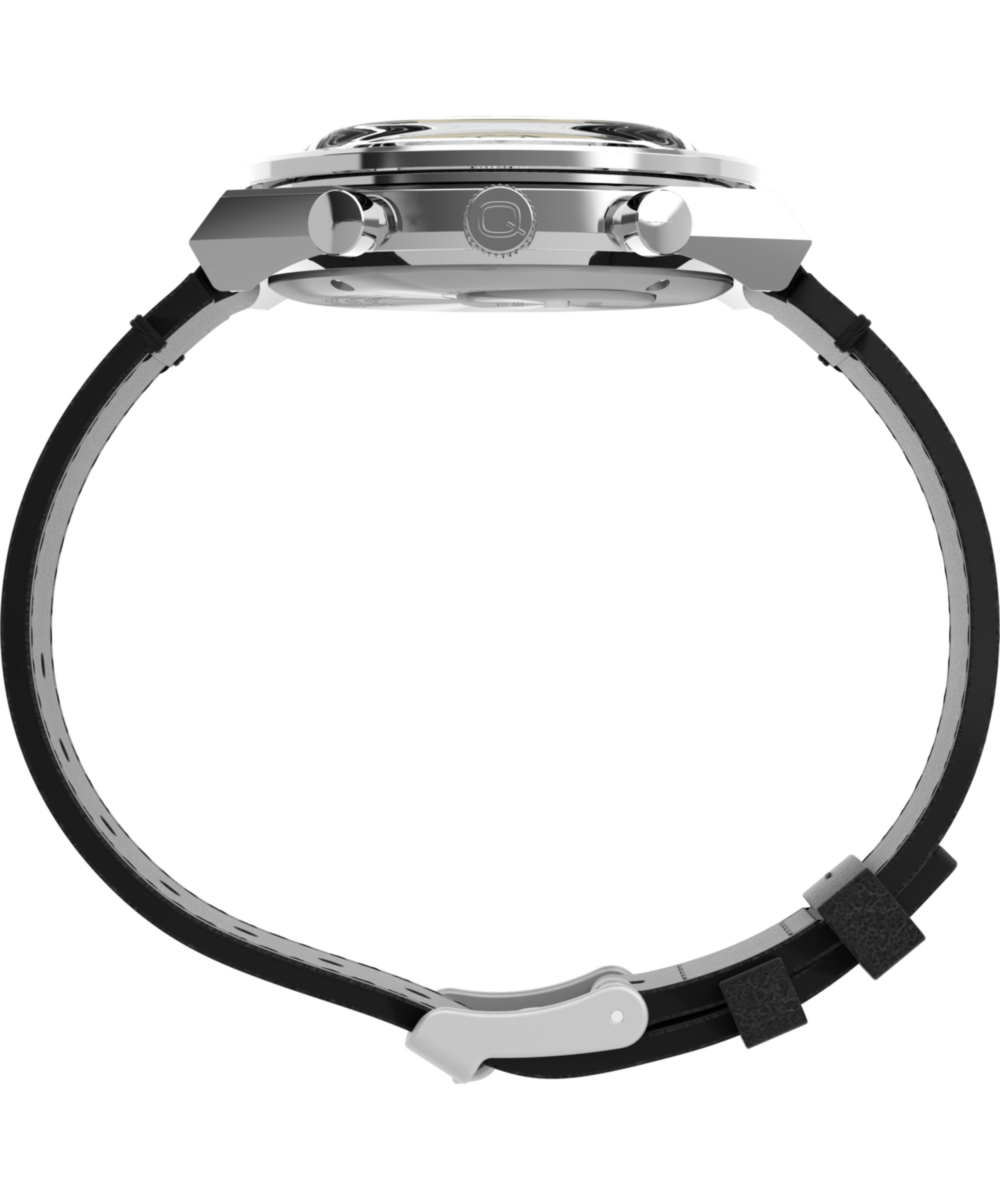 Q Timex Chronograph 40mm Leather Strap Watch