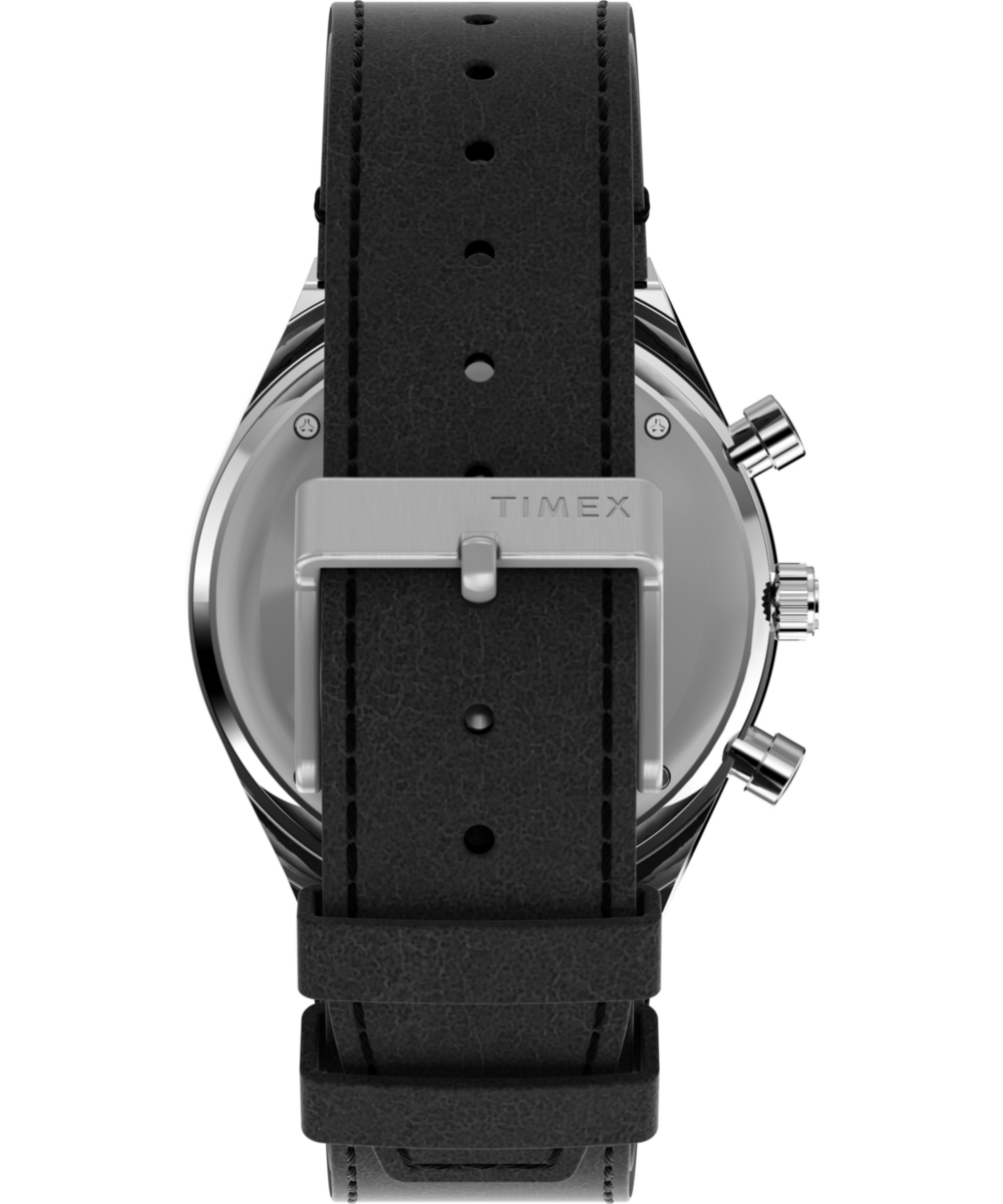 Q Timex Chronograph 40mm Leather Strap Watch