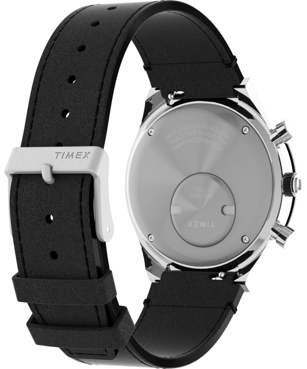 Q Timex Chronograph 40mm Leather Strap Watch