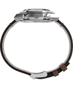 Q Timex Chronograph 40mm Leather Strap Watch