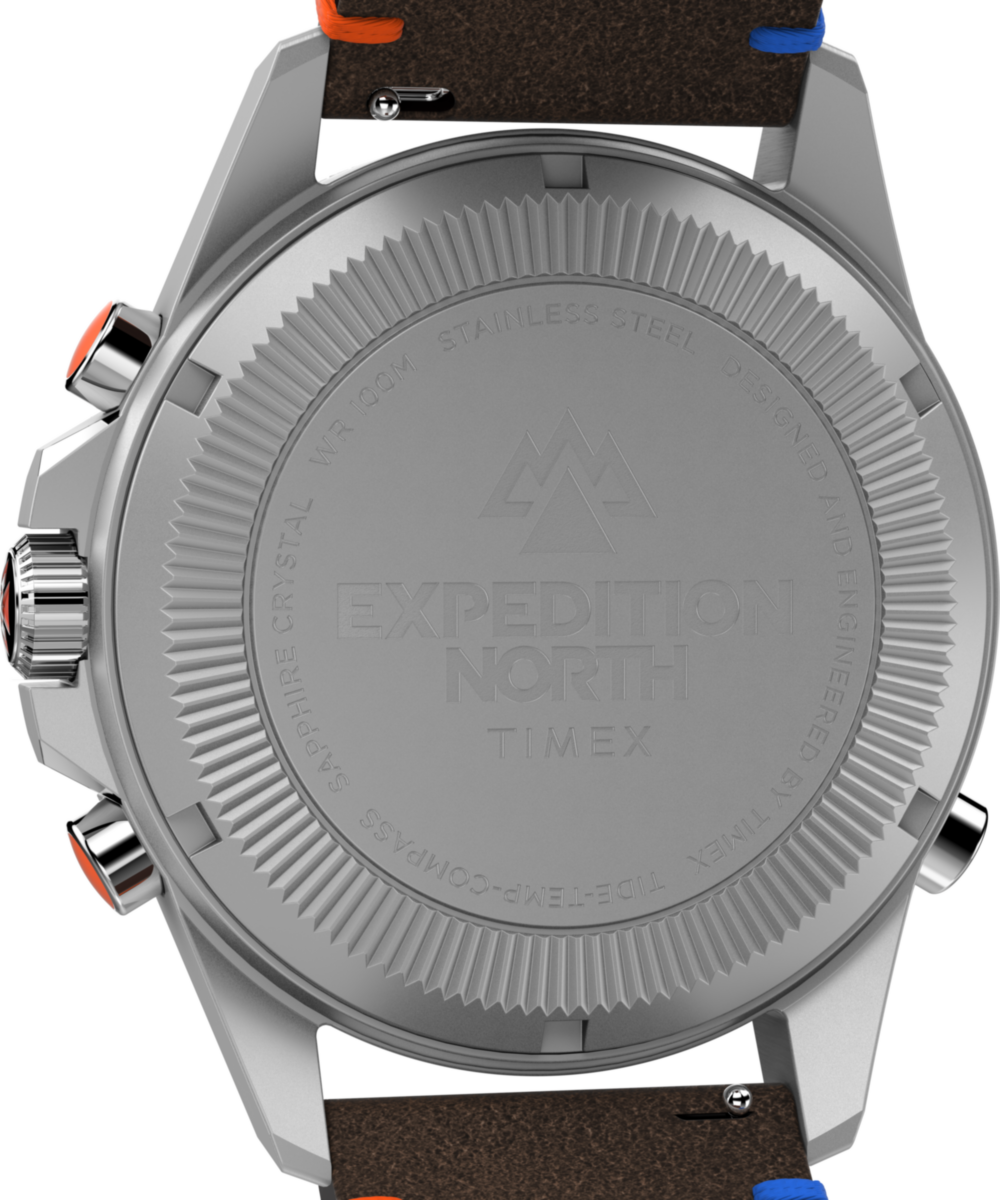 Expedition Tide-Temp-Compass 43mm Eco-Friendly Leather Strap Watch