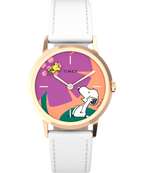 Marlin® Hand-Wound x Snoopy Floral 34mm Leather Strap Watch