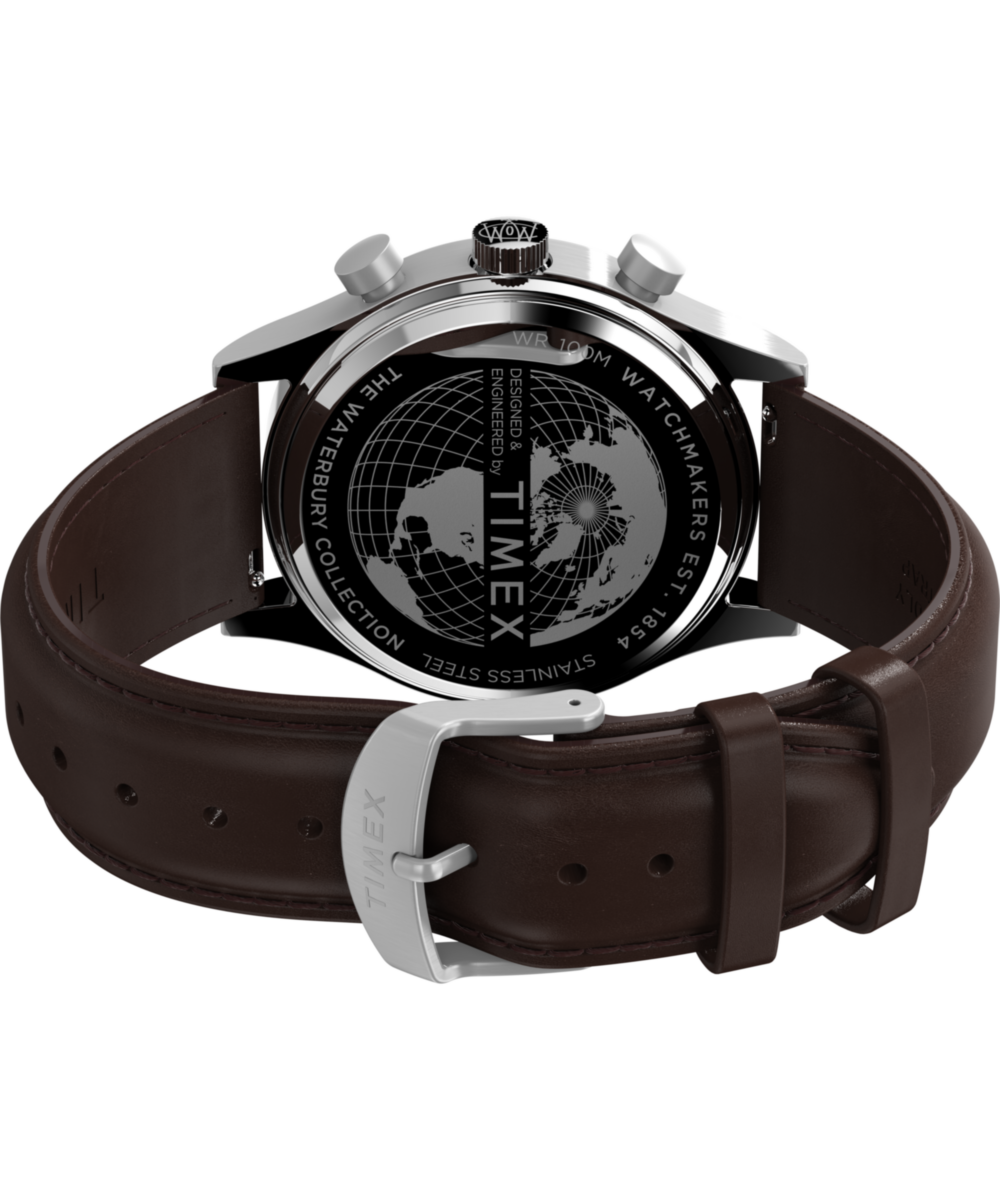 Waterbury Traditional Fly Back Chronograph 43mm Leather Strap Watch