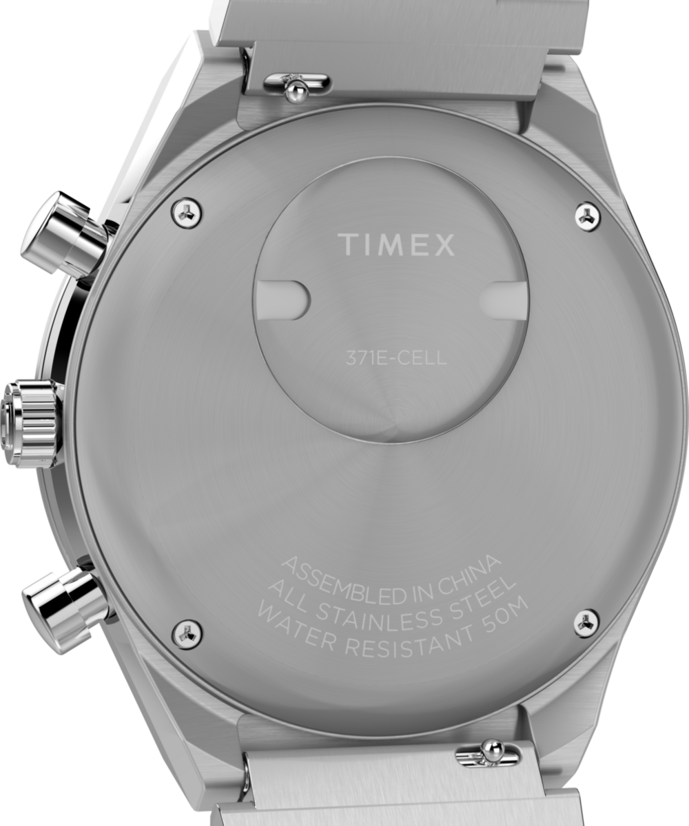 Q Timex Chronograph 40mm Stainless Steel Bracelet Watch