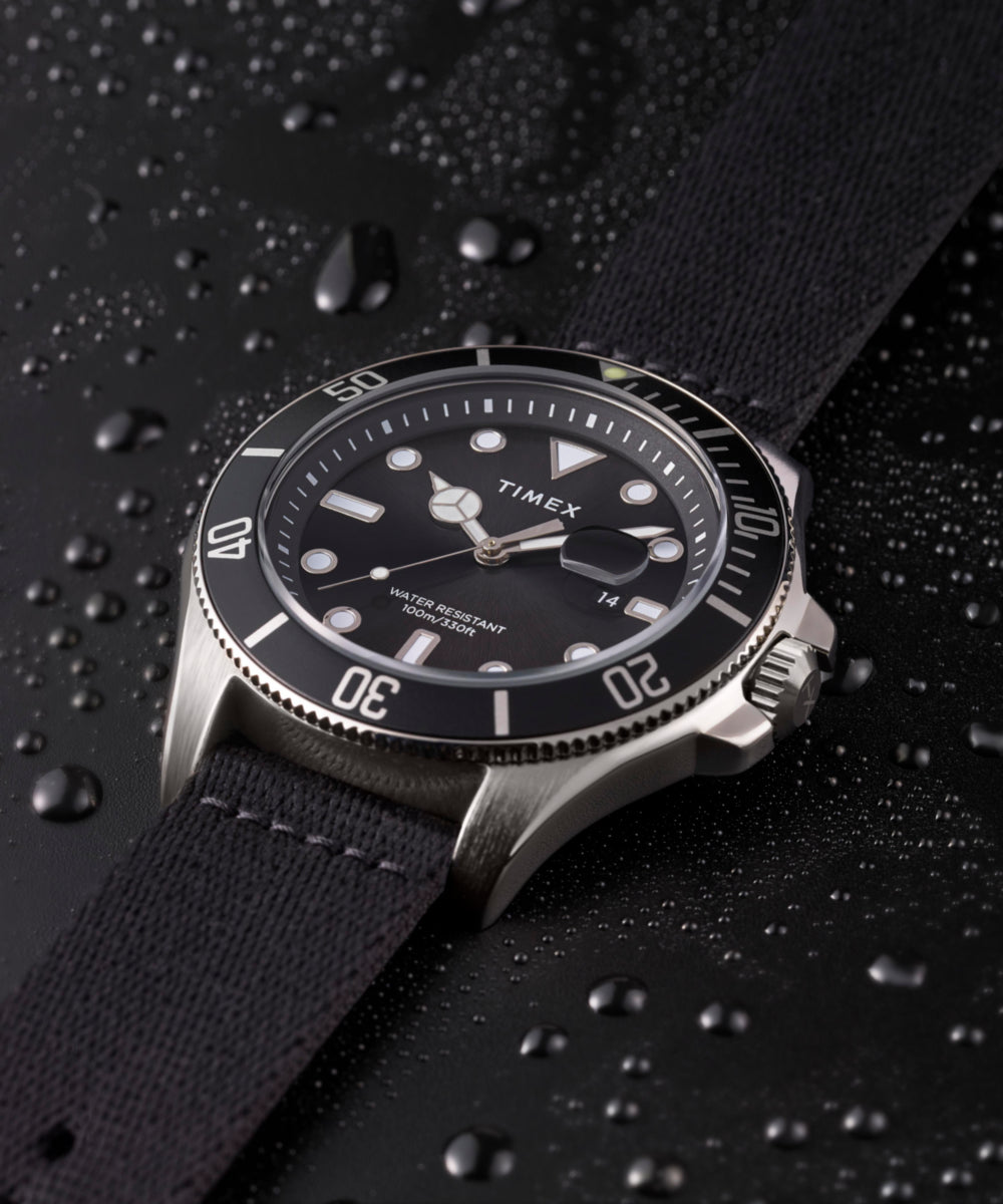 Harborside Coast 44mm Recycled Fabric Strap Watch 