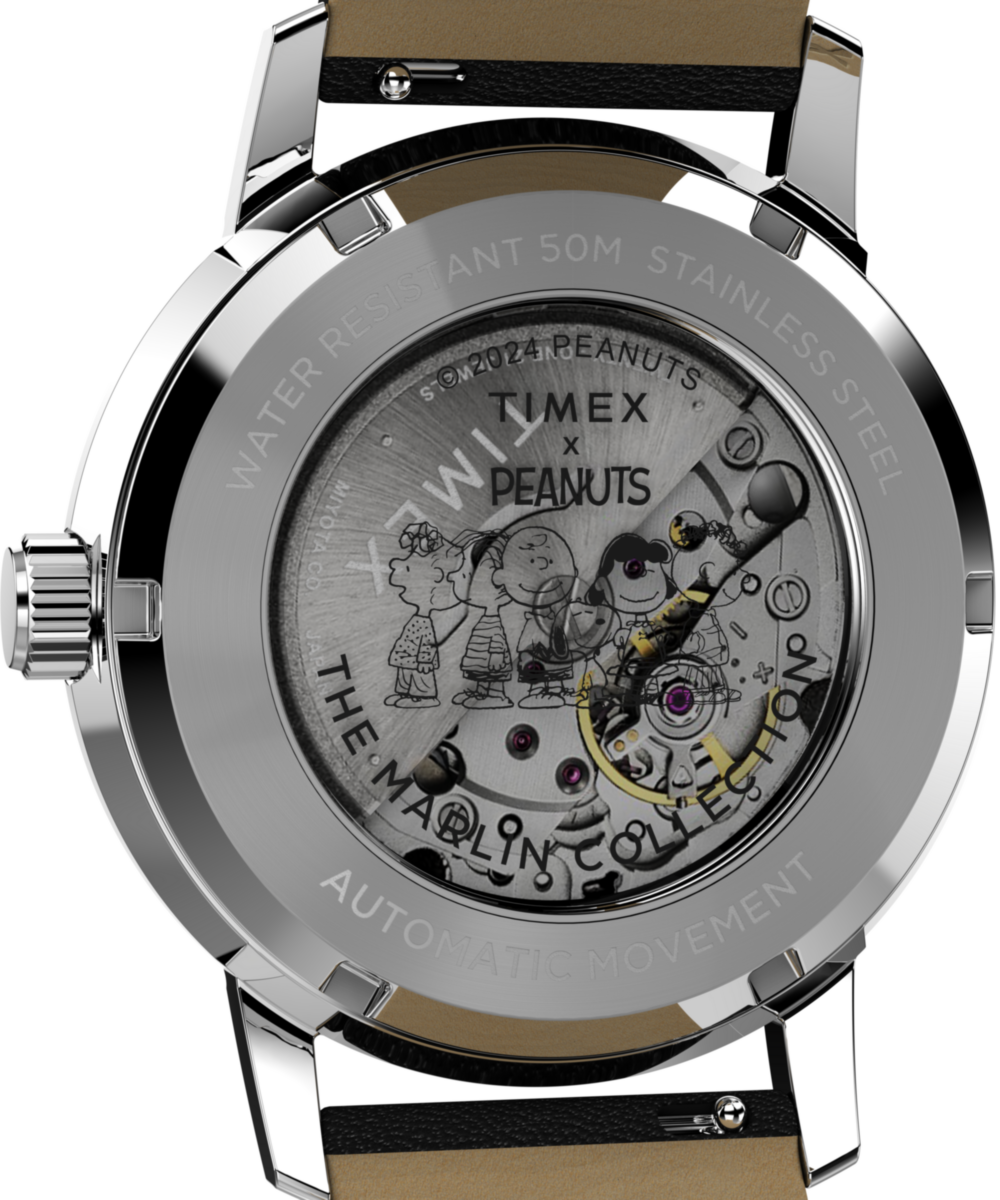 Timex x Peanuts Marlin® Automatic Saxophonist 40mm Leather Strap Watch