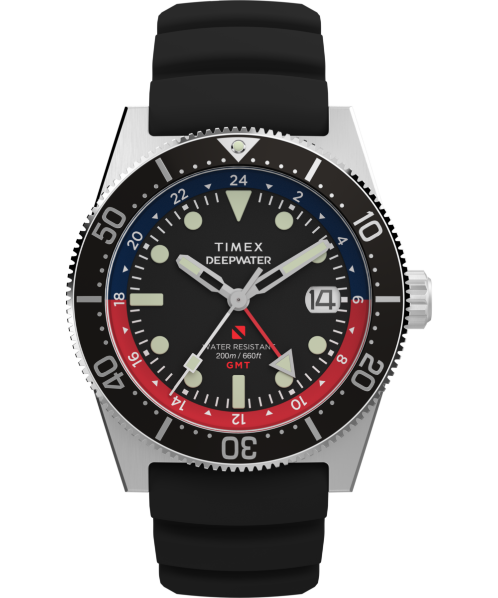 Deepwater Reef 200 GMT 41mm Synthetic Rubber Strap Watch