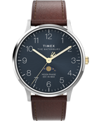 Waterbury Classic Moon Phase 40mm Leather Strap Watch