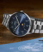 Waterbury Classic Moon Phase 40mm Stainless Steel Bracelet Watch 