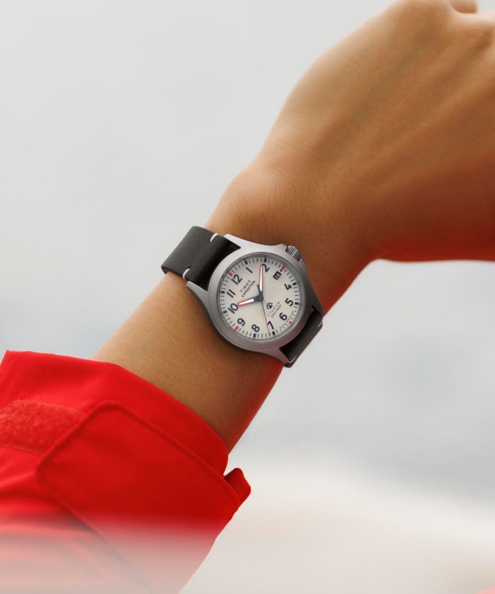 Expedition Titanium 38mm Leather Strap Watch 