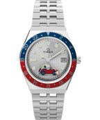 Timex x Peanuts® Q Timex® GMT 38mm Stainless Steel Bracelet Watch