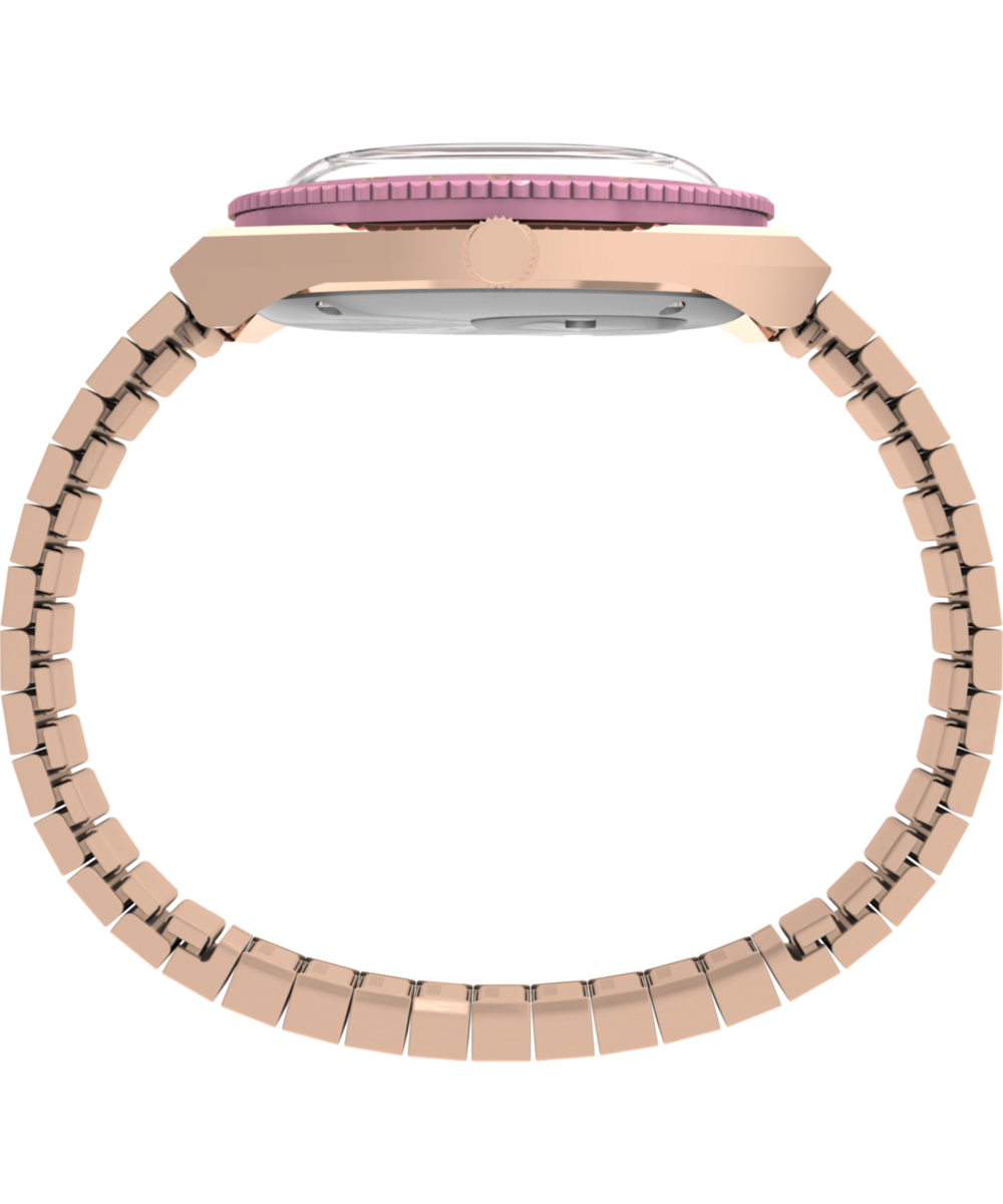 Timex x Peanuts® Q Timex® In Bloom 36mm Stainless Steel Expansion Band Watch