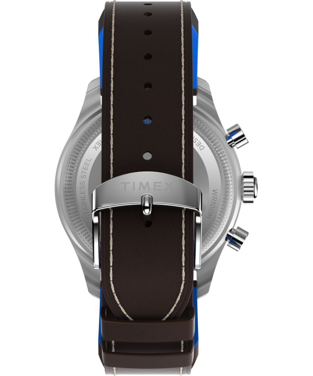 Timex Fly-Back Chronograph x Pan Am® 43mm Leather Strap Watch 