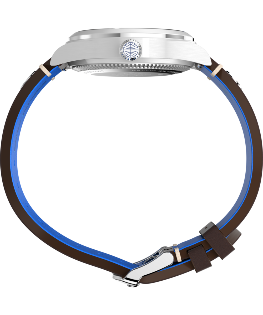 Timex Waterbury GMT x Pan Am® 39mm Leather Strap Watch