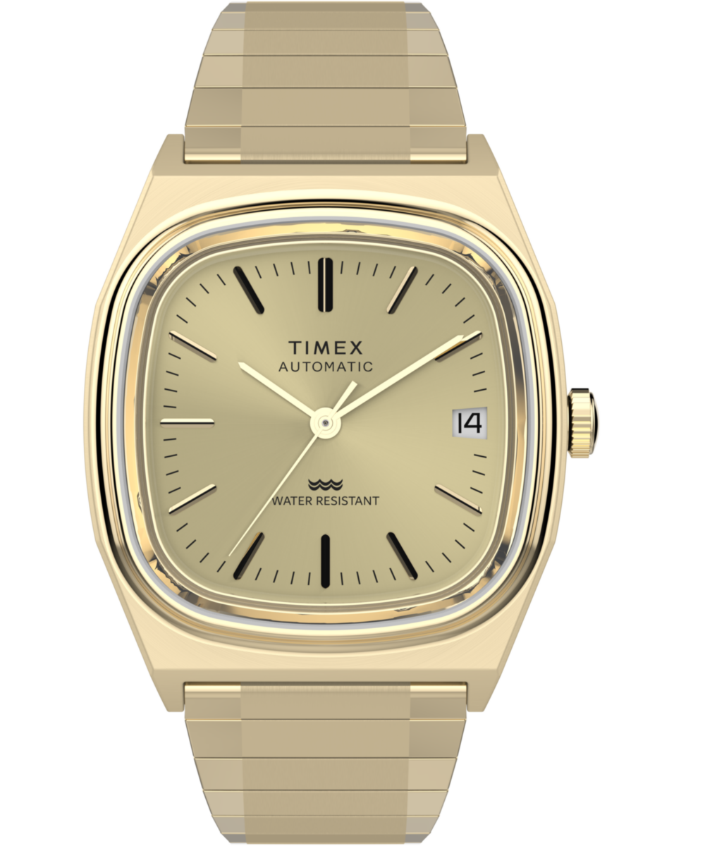 Timex® Automatic 1983 E Line Reissue 34mm Gold-Tone Expansion Band Watch