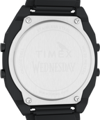 Timex x Wednesday T80 36mm Stainless Steel Black and Purple Expansion Band Watch