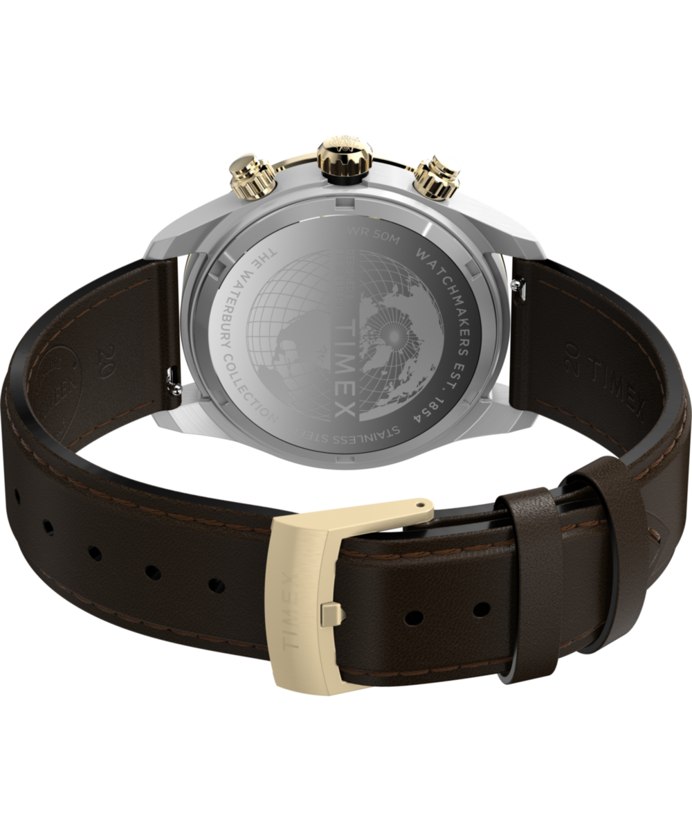 Waterbury Heritage Chronograph 39mm Leather Strap Watch 