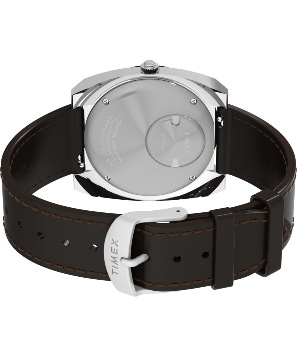 Q Timex® 1972 World Time 39mm Leather Strap Watch