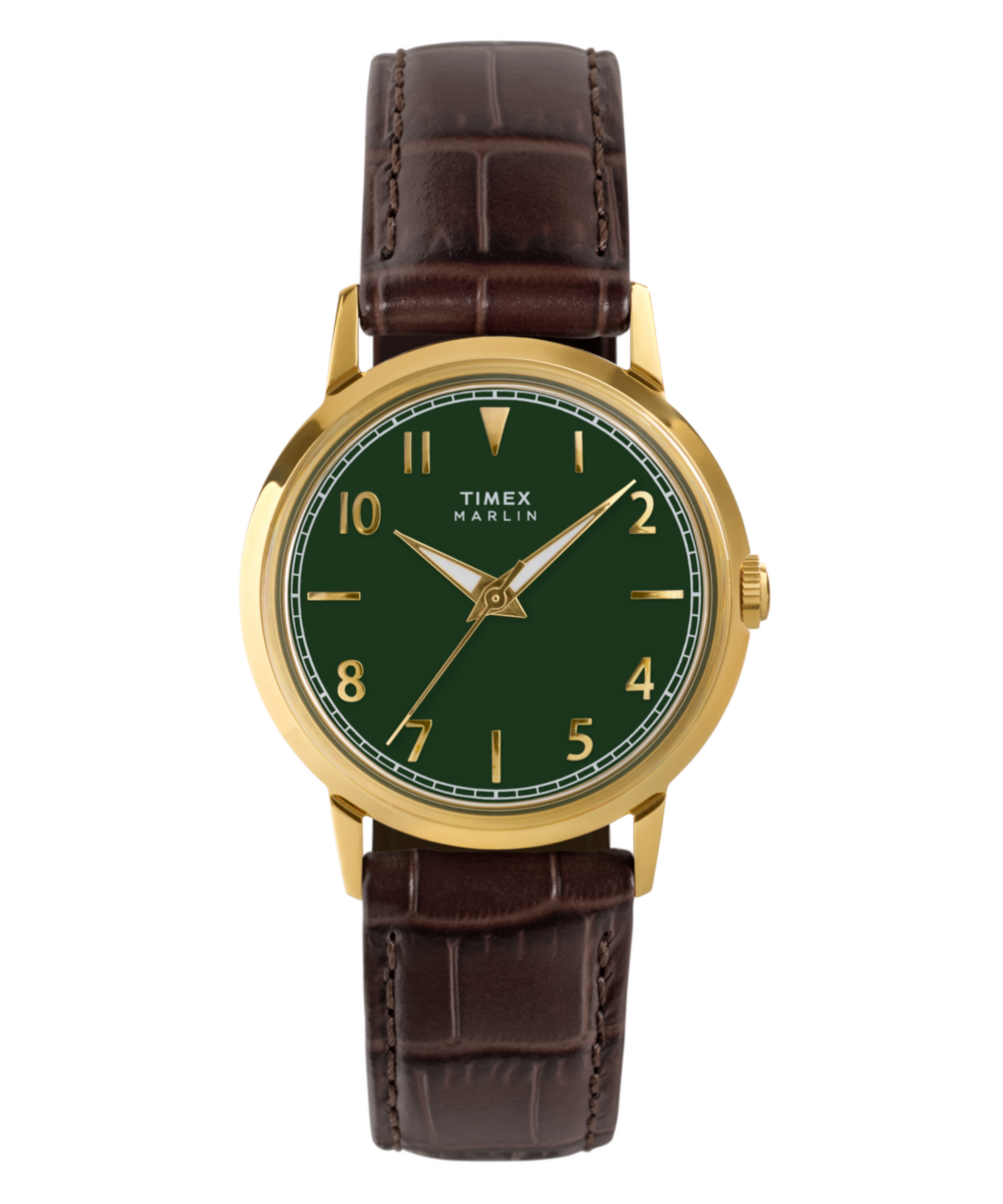 Marlin® Quartz 34mm Leather Strap Watch