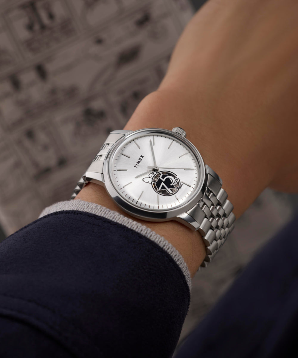 Timex x Peanuts® Marlin® Automatic 75th Anniversary 40mm Stainless Steel Bracelet Watch