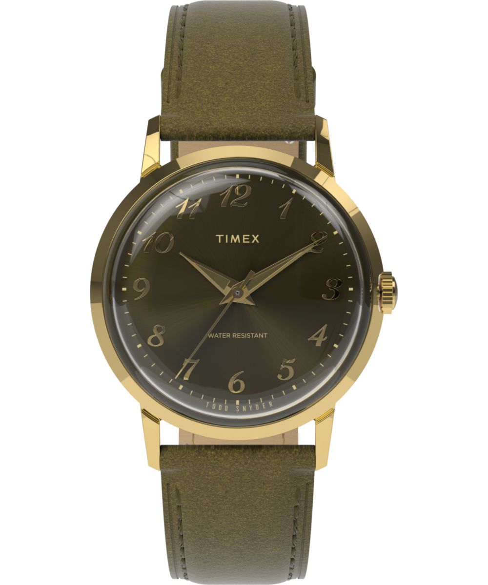 Timex x Todd Snyder 34mm Leather Strap Watch